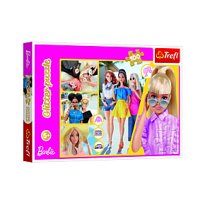 Puzzle Glitter Třpytivá Barbie 48x34cm 100 dílků v krabici 33x23x4cm Puzzle Glitter Třpytivá Barbie 48x34cm 100 dílků v krabici 33x23x4cm
