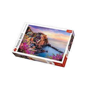 Puzzle Manarola, Itálie 85x58cm 1500 dílků v krabici 40x27x6cm Puzzle Manarola, Itálie 85x58cm 1500 dílků v krabici 40x27x6cm