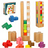 Dřevěné vzdělávací kostky Montessori barevná skládačka