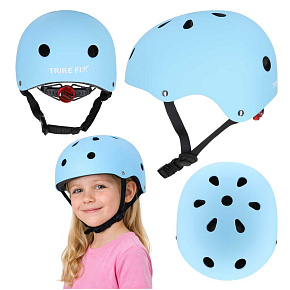 Dětská cyklistická helma Trike Fix, dětská, nastavitelná, LED, M 55-58 cm, modrá
