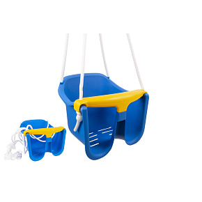 Houpačka Baby modrá plast 33x24x28cm nosnost 25kg v síťce 12m+
