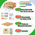 MASTERKIDZ Drewniany Stół Edukacyjny + AKCESORIA STEM WALL + 135 Klocków