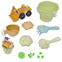 WOOPIE GREEN Zestaw do Piasku + Koparka w Wiaderku 7 el. BIODEGRADOWALNY ORGANICZNY MATERIAŁ