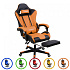 Herzberg Gaming and Office Chair with Retractable Footrest (Red)