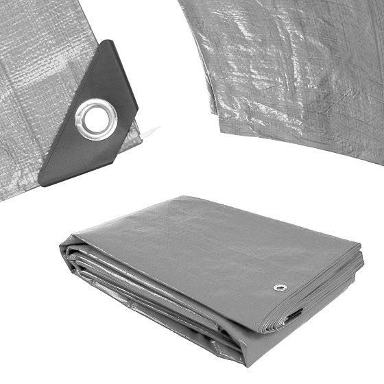 Plachta Procraft ST3x5 200g/m2 nepromokavá s oky 3x5 m stříbrná