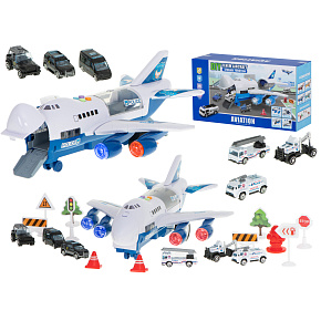 Transporter samolot + 6 aut policja bok/przód