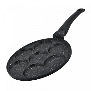 Herzberg HG-CP267HO: 26cm Pánev na palačinky a crepes s mramorovým povrchem - 7 hladkých slotů