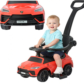 Lebula jeździk pchacz chodzik lamborghini urus 3w1 muzyka autko samochód czerwony