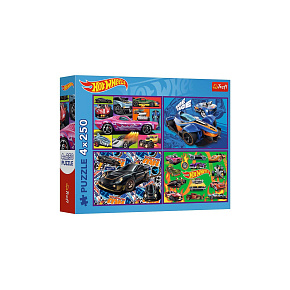 S.CENA Puzzle 4x250 Wyscigowe auta MattelHotWheels