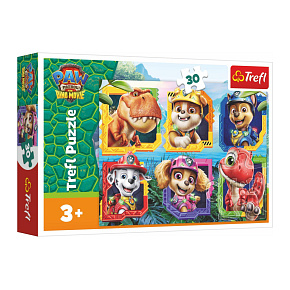 Puzzle Tlapková patrola/Paw Patrol Dino Movie: Dinosauří ostrov 27x20cm 30dílků v krabičce 21x14x4cm