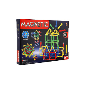 Magnetická stavebnice 148ks plast/kov v krabici 30x22x4cm