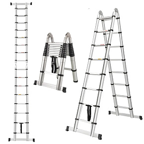 Herzberg HG-5560: Zatahovací hliníkový teleskopický žebřík - 5,60 m