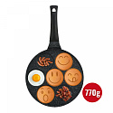 Herzberg HG-CP267SML : Poêle à pancakes et crêpes 26 cm avec 7 smileys