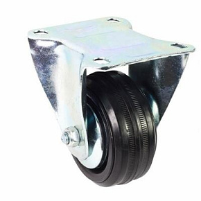 Zestaw jezdny z kołem czarnym  80mm/80kg, płyta stała