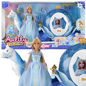 WOOPIE ROYAL Panenka Ledová Princezna Lily a Magický Kočár Příslušenství