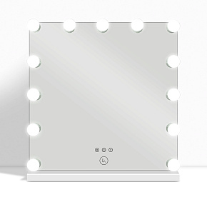 Lux Vanity LV-2676: 13 stmívatelných LED žárovek čtvercové hollywoodské zrcadlo - 80 x 80 cm