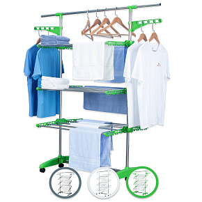 Étendoir à linge à 3 niveaux Herzberg (Green)