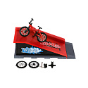 Skatepark - kolo prstové šroubovací s rampou plast 10cm s doplňky 3 barvy v krabici 28x18x11cm