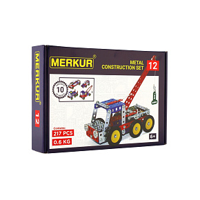 Stavebnice MERKUR 012 Odtahové vozidlo 10 modelů 217ks v krabici 26x18x5cm