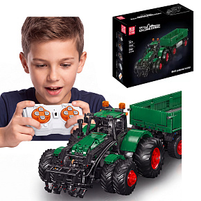 Lebula zdalnie sterowany ciągnik rolniczy traktor klocki rc z przyczepą 2368el. Lebula zdalnie sterowany ciągnik rolniczy traktor klocki rc z przyczepą 2368el.