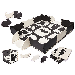 Mata edukacyjna piankowa puzzle 114 x 114 x 1 cm czarna 25 elementów