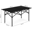 Skládací turistický stůl 95x55 cm kempingový s taškou černý MultiGarden