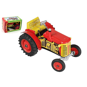 Traktor Zetor červený na klíček kov 14cm 1:25 v krabičce Kovap Traktor Zetor červený na klíček kov 14cm 1:25 v krabičce Kovap