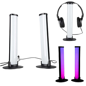 LED herní stolní lampička RGB sloupky na dálkové ovládání sada 2 kusy
