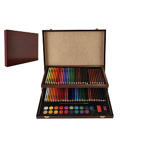 Sada na malování - Art box kreativní sada 91ks v dřevěném kufříku ve fólii 38,5x29,5x5cm Sada na malování - Art box kreativní sada 91ks v dřevěném kufříku ve fólii 38,5x29,5x5cm