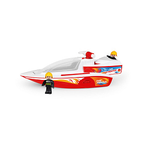 Boazz loď/člun hasiči stříkací s loďkou Boaties plast s figurkami 2ks v krabici 42x16x16cm 24m+