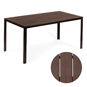 Zahradní stůl pro 6 osob 156x78 cm polywood nábytek na terasu hnědý MultiGarden