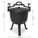 Kociołek żeliwny emaliowany 10L stojący garnek myśliwski ognisko grill MultiGarden