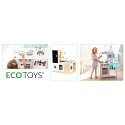 Dřevěná kuchyňka pro děti samostatné segmenty XXL tabule + LED ECOTOYS