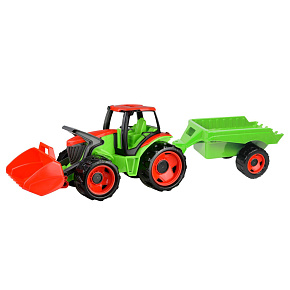 Traktor se lžící Giga Trucks s vlekem plast 62cm v krabici 72x40x28cm Traktor se lžící Giga Trucks s vlekem plast 62cm v krabici 72x40x28cm