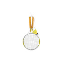 Badminton sada dětská kov/plast 2 pálky + 1 košíček 2 barvy v síťce 23x45x6cm