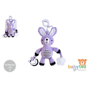 Zajíček/Zajíc babyted chrastítko plyš 30cm závěs na postýlku/kočárek na kartě v sáčku 0m+ Zajíček/Zajíc babyted chrastítko plyš 30cm závěs na postýlku/kočárek na kartě v sáčku 0m+