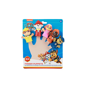 Maňásek prstový 5ks Tlapková patrola/Paw patrol guma 6cm na kartě 16,5x20cm