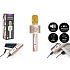 Mikrofon karaoke Bluetooth zlatý na baterie s USB kabelem v krabici 10x28x8,5cm