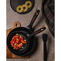 Royalty Line RL-FDN24: 24cm Marble Coated Deep Frying Pan with Lid - 2.2L