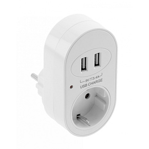 GTV  AE-GSS2USB-10 Zásuvka s nabíjecím portem 2xUSB SCHUCKO