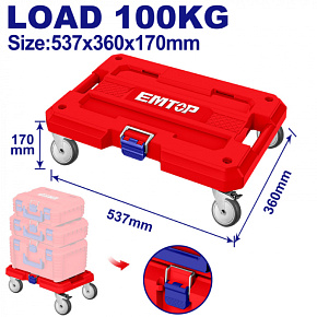 Pojízdná základna pro stohovatelné boxy  Š-53,7/V-17/H-36cm