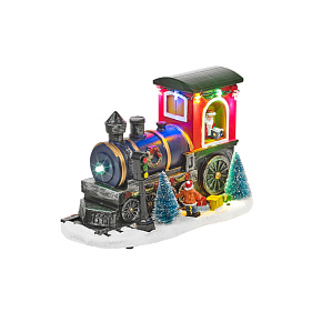 Vánoční Express - Scéna vlak s LED diodami 22cm