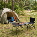 Skládací turistický stůl 95x55 cm kempingový s taškou černý MultiGarden