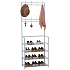 Herzberg HG-03404: Segmented Hallstand Clothes Hanger with 4 Shelves Shoe Rack - 60x155cm