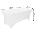Univerzální ubrus potah na cateringový stůl 240 cm 8FT bílý elastický MultiGarden