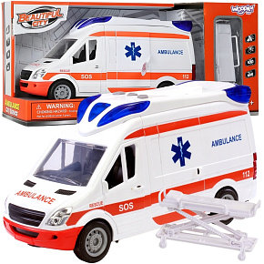 WOOPIE Záchranka Ambulance Nosítka v Sestavě + Zvukové a Světelné Signály