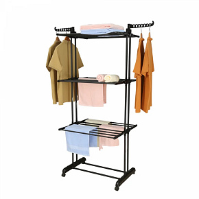 Herzberg HG-8034BB: Moving Clothes Rack - Black
