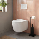 Stojan do koupelny na toaletní papír s držákem a WC kartáčem černý ModernHome