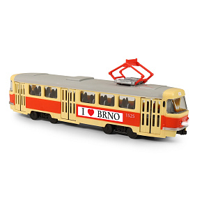 Tramvaj která hlásí zastávky česky 28 cm BRNO