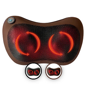 Herzberg HG-MSG10 Shiatsu masážní polštář s dvojbodovou termoterapií (hnědý)